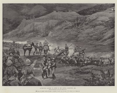Una batería de montaña en acción en la expedición de Chitral, 1895 de Richard Caton Woodville junior